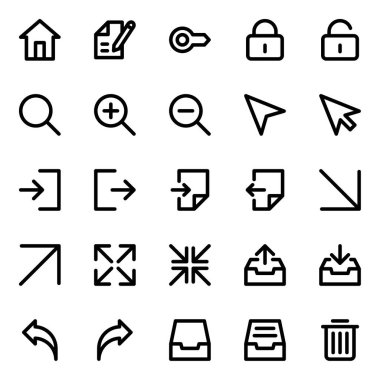 Outline icons for universal web & mobile. clipart
