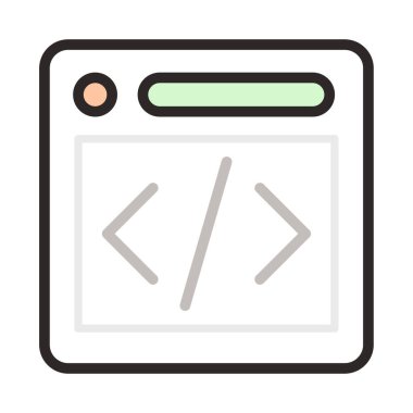 html programlama için doldurulmuş renk özeti simgesi.