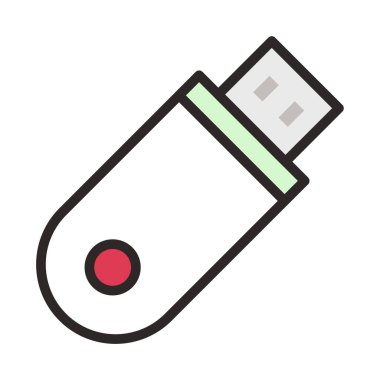 usb için doldurulmuş renk özeti simgesi.