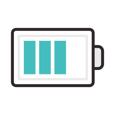 Pil şarj etmek için doldurulmuş renk taslak simgesi.