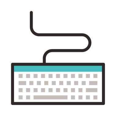 Klavye için doldurulmuş renk özeti simgesi.