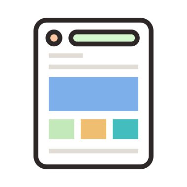 Ağ şablonu için doldurulmuş renk özeti simgesi.