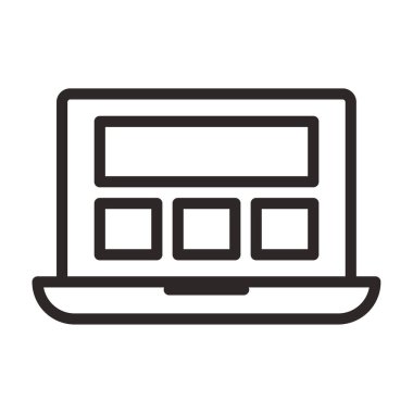 Dizüstü bilgisayar tasarımı için özet simgesi.