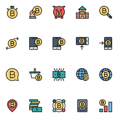 Bitcoin şifrelemesi için taslak simgeleri dolduruldu.