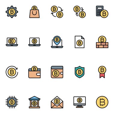 Bitcoin şifrelemesi için taslak simgeleri dolduruldu.