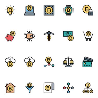 Bitcoin şifrelemesi için taslak simgeleri dolduruldu.