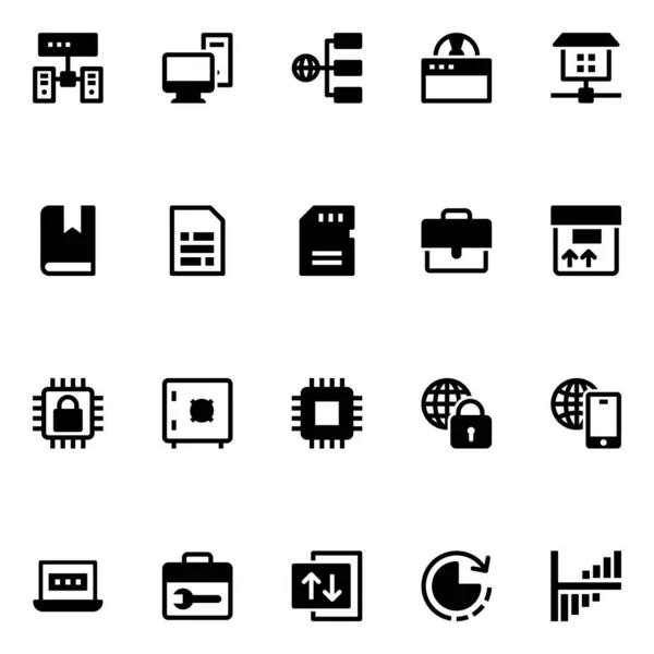 Iconos Glifos Para Ciencia Datos — Archivo Imágenes Vectoriales