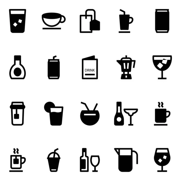 Glyph Iconen Voor Drank — Stockvector
