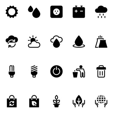 Ekoloji ve çevre için simge simgeleri.