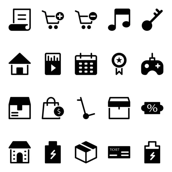 Iconos Glifos Para Comercio Electrónico — Vector de stock