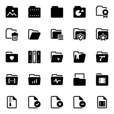 Dosya ve dizin için simge simgeleri.