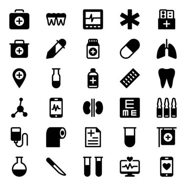 Tıbbi ve sağlık için simge simgeleri.