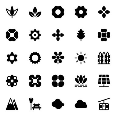 Doğa ve park için simge simgeleri.