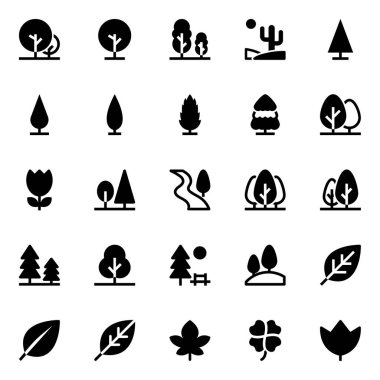 Doğa ve park için simge simgeleri.