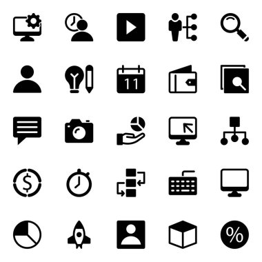 Proje yönetimi için simge simgeleri.