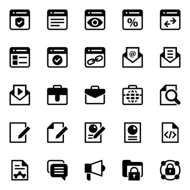 Seo ve pazarlama için simge simgeleri.