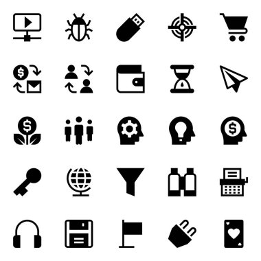 Seo ve pazarlama için simge simgeleri.