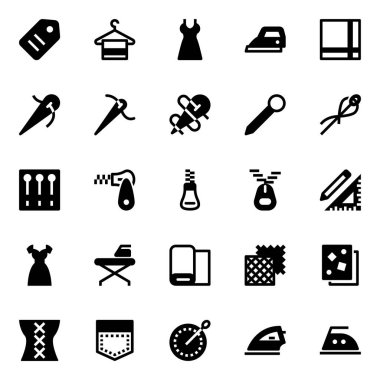 Dikiş dikmek için simgeler.