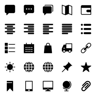 Evrensel ağ için simge simgeleri.