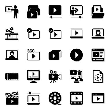 Video içeriği için simge simgeleri.