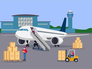 Kargo teslimatı servis uçağı çizimi