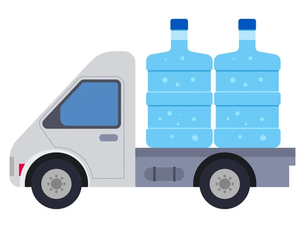 Water Delivery Truck Supply Illustration — Stock Vector