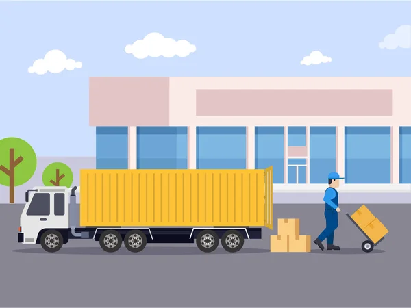 Service Livraison Illustration Colis Cargo — Image vectorielle