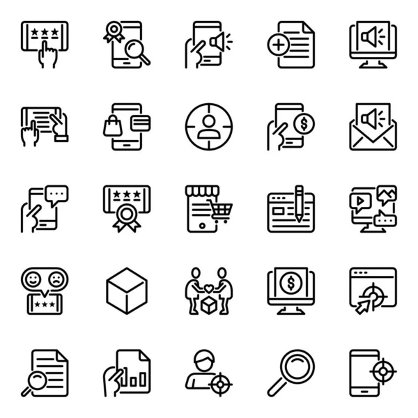 Dijital pazarlama için özet simgeleri.