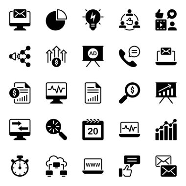 Dijital pazarlama için simge simgeleri.