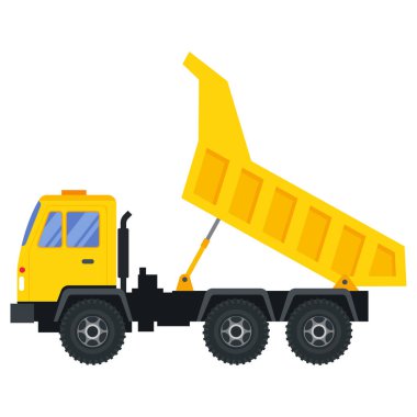 İnşaat makineleri için resim dökümü kamyonu.