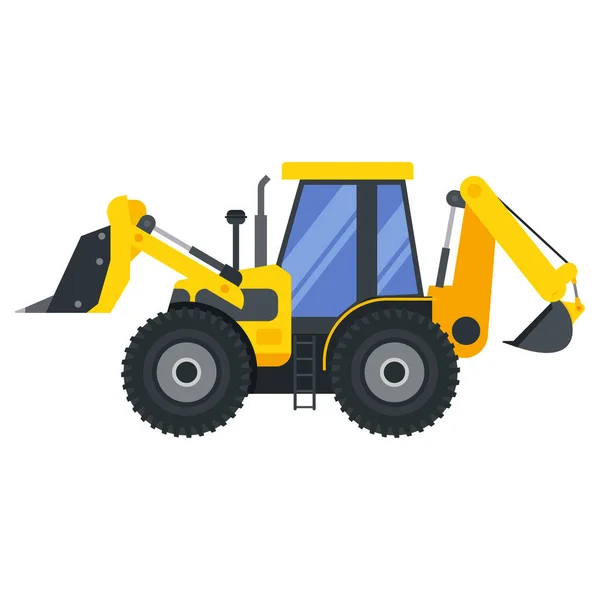 Illustration För Fordonsbulldozer För Anläggningsmaskiner — Stock vektor