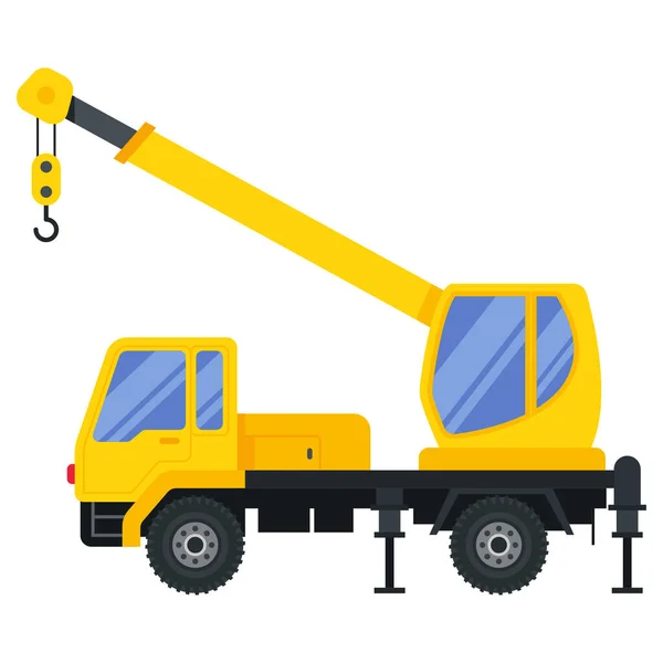 Illustration Pour Camion Grue Véhicule Machines Construction — Image vectorielle