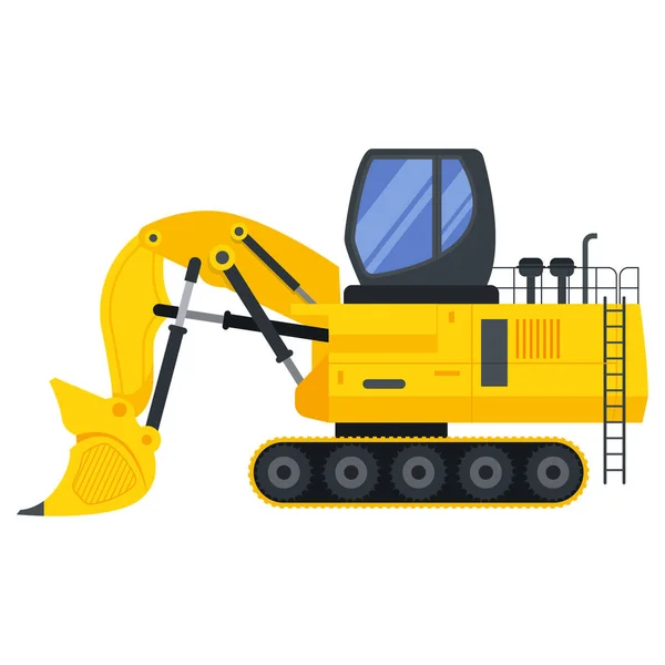 Illustration Pour Excavatrice Véhicule Machines Construction — Image vectorielle