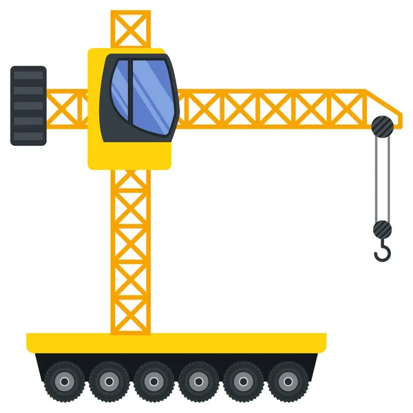 Ilustración Para Maquinaria Construcción Vehículo Grúa — Archivo Imágenes Vectoriales