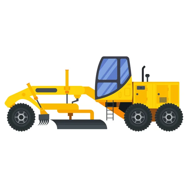 Ilustração Para Máquinas Construção Veículo Graduador Trator — Vetor de Stock