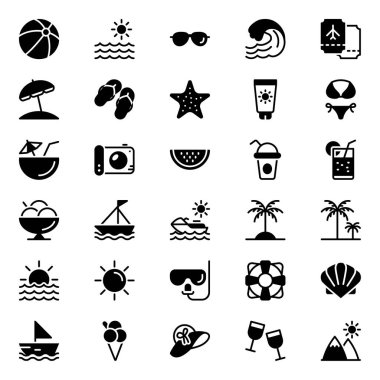 Yaz için simge simgeleri.