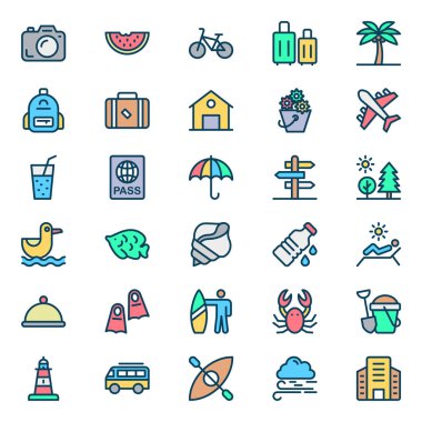 Yaz için renk özeti simgeleri dolduruldu.