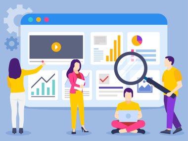 Arama motoru optimizasyonu üzerinde çalışan pazarlama ekibi