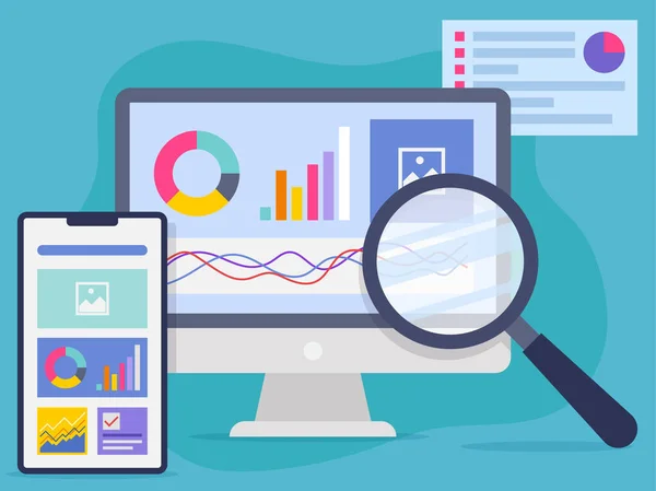 Analyse Van Zoekmachine Optimalisatie — Stockvector