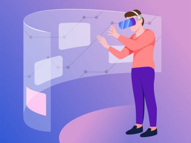 VR Tech kullanan bir işadamı