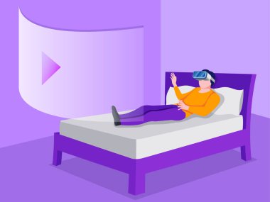 Yapay Ekranda video izleyen adam