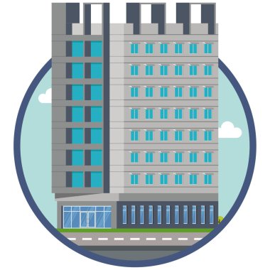 Otel şehir binası güzel bir illüstrasyon