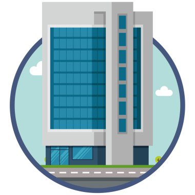 Otel şehir binası güzel bir illüstrasyon.