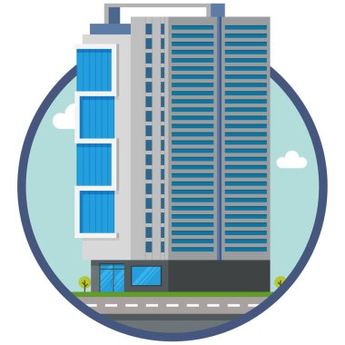 Apartman şehri güzel bir illüstrasyon..