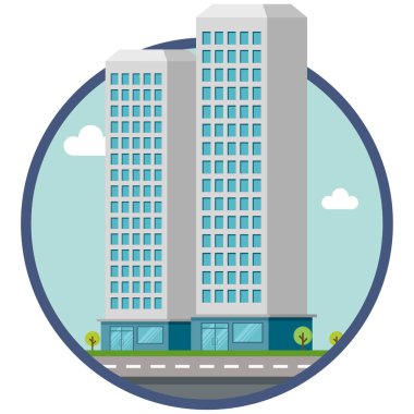 Ofis şehri güzel bir illüstrasyon..