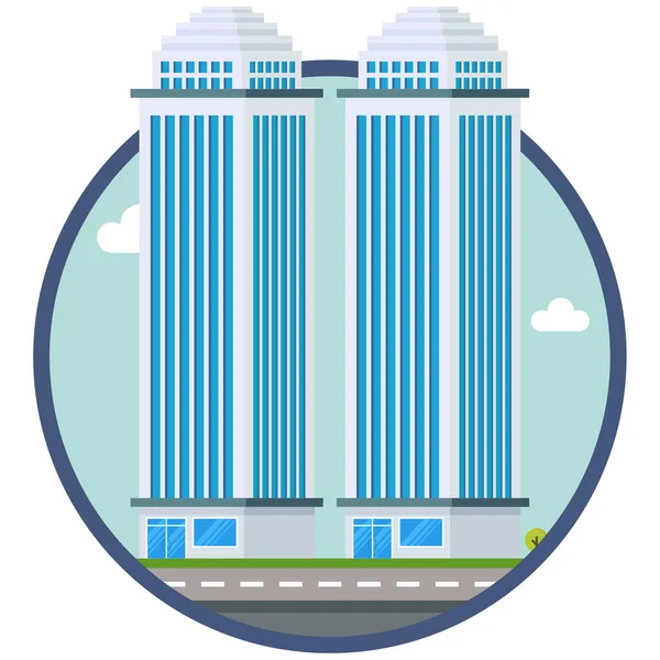 Oficina Edificio Ciudad Hermosa Ilustración — Vector de stock