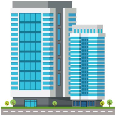 Ofis şehri güzel bir illüstrasyon..