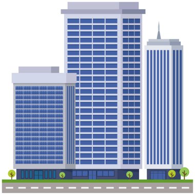 Ofis şehri güzel bir illüstrasyon..