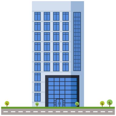 Otel şehir binası güzel bir illüstrasyon.