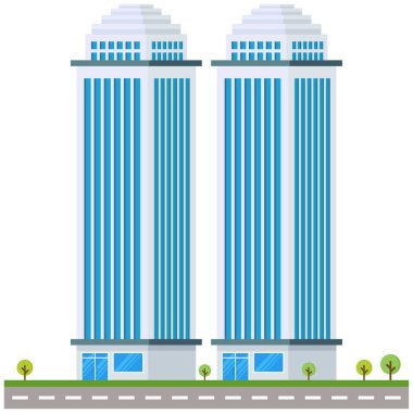 Ofis şehri güzel bir illüstrasyon..